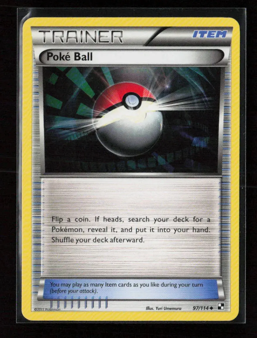 Poke Ball Uncommon Black And White 97/114 Nm 1