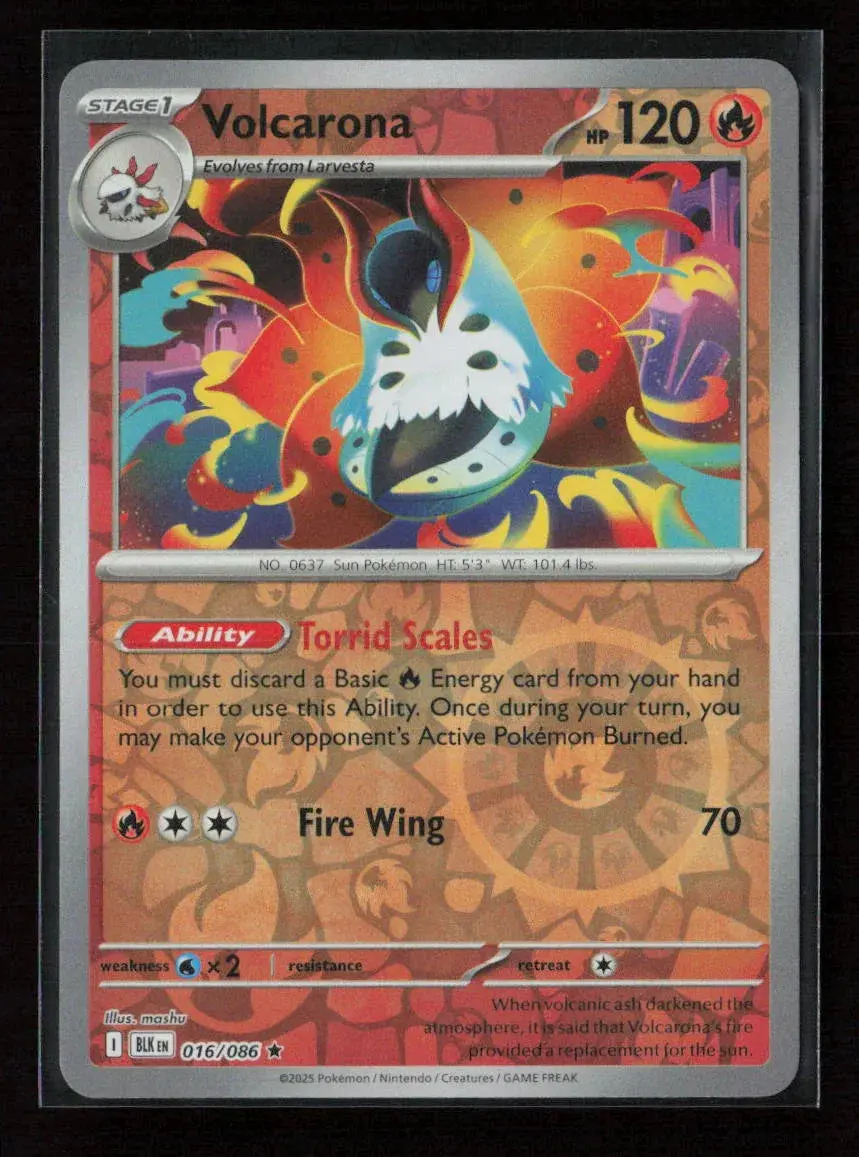 Volcarona Rare Sv: Black Bolt 016/086 Nm 1