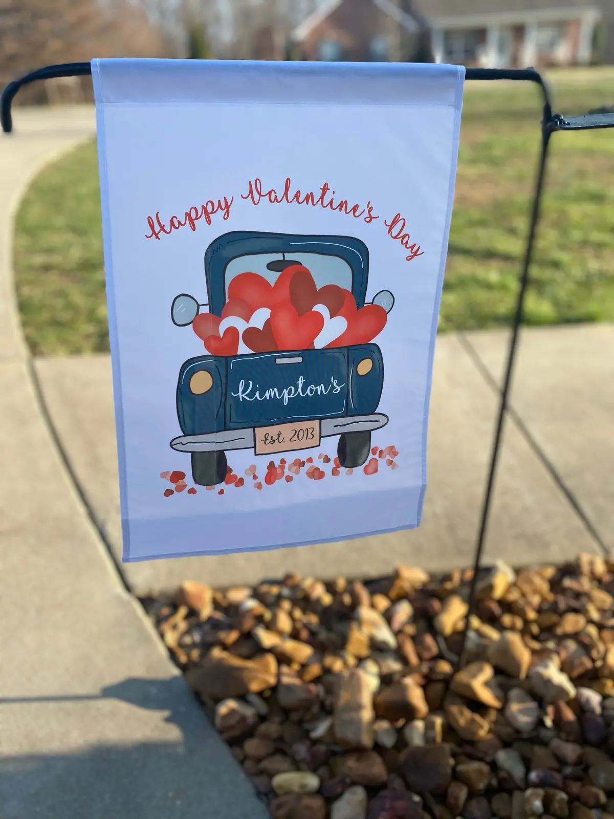Valentine’S Day Garden Flag With Name 1