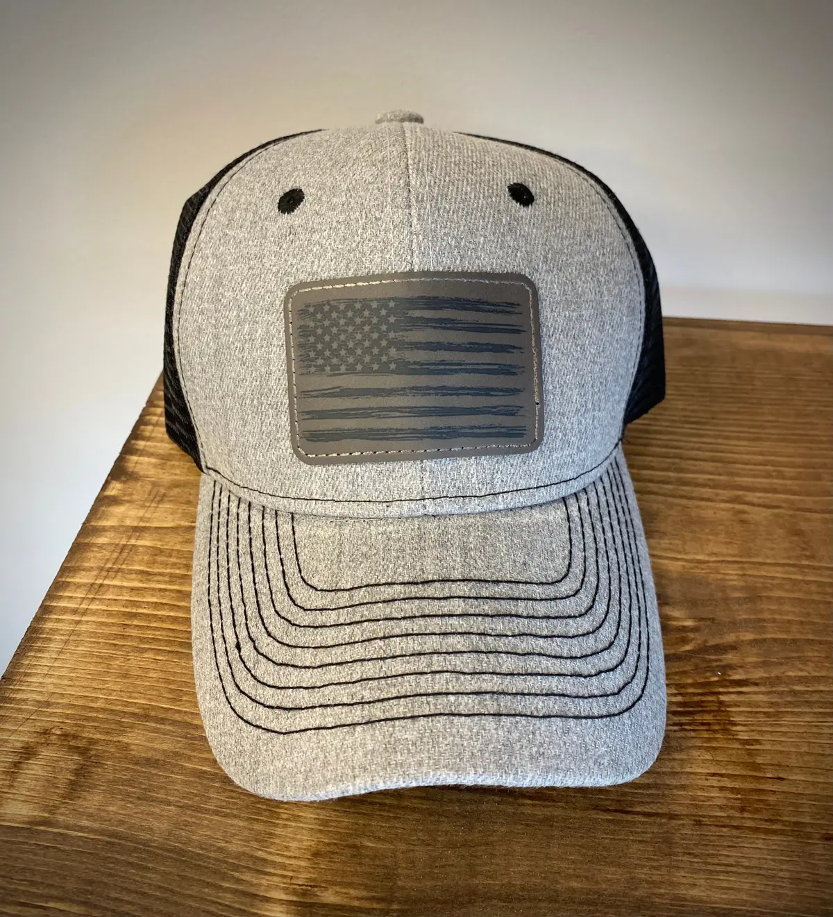 American Flag Leather Patch Hat 1