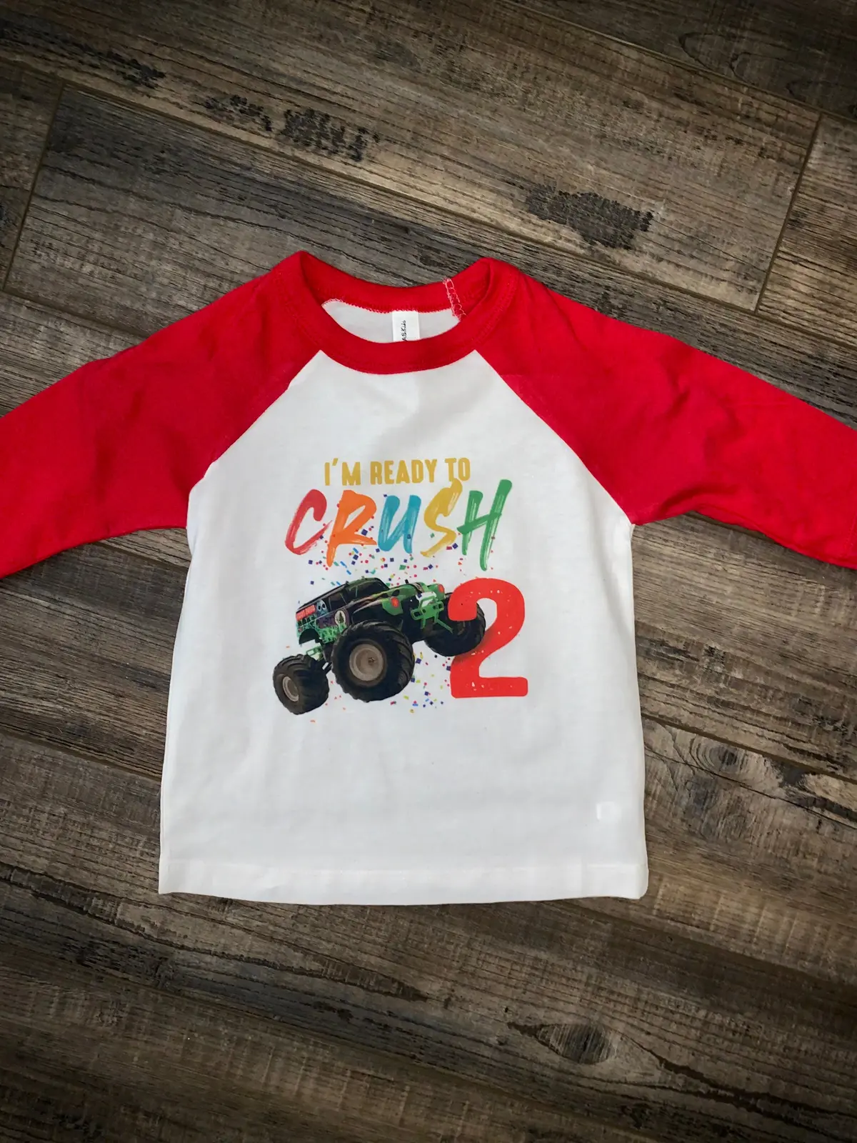 Monster Truck Birthday Raglan 1