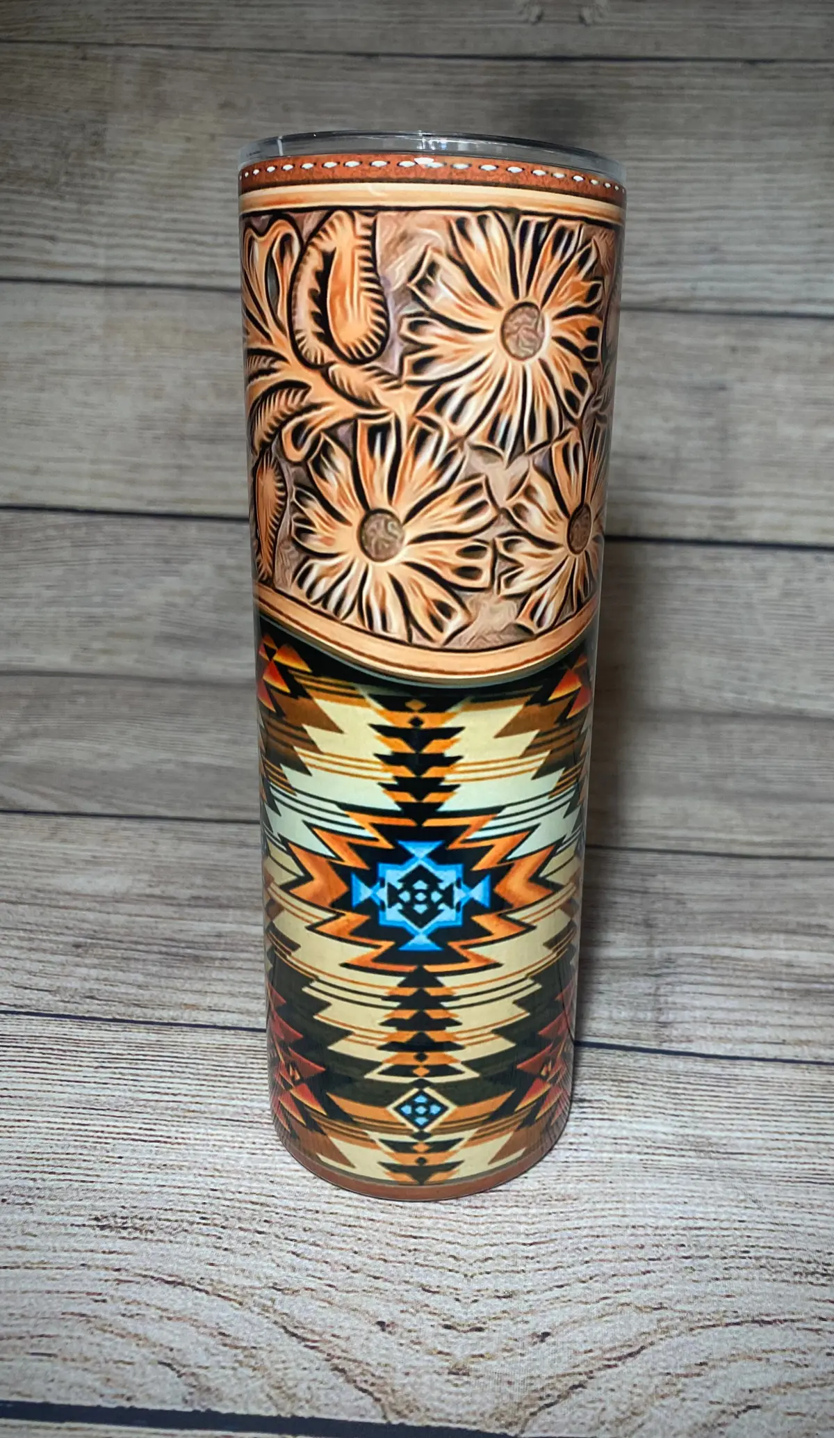 Leather Aztec Tumbler 1