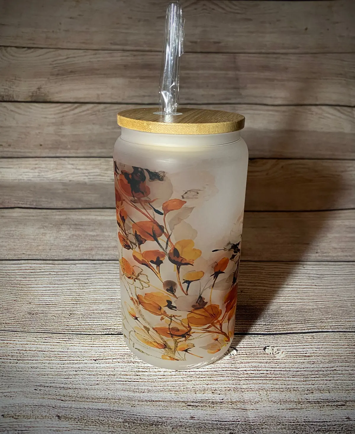 Orange Floral Tumbler 1